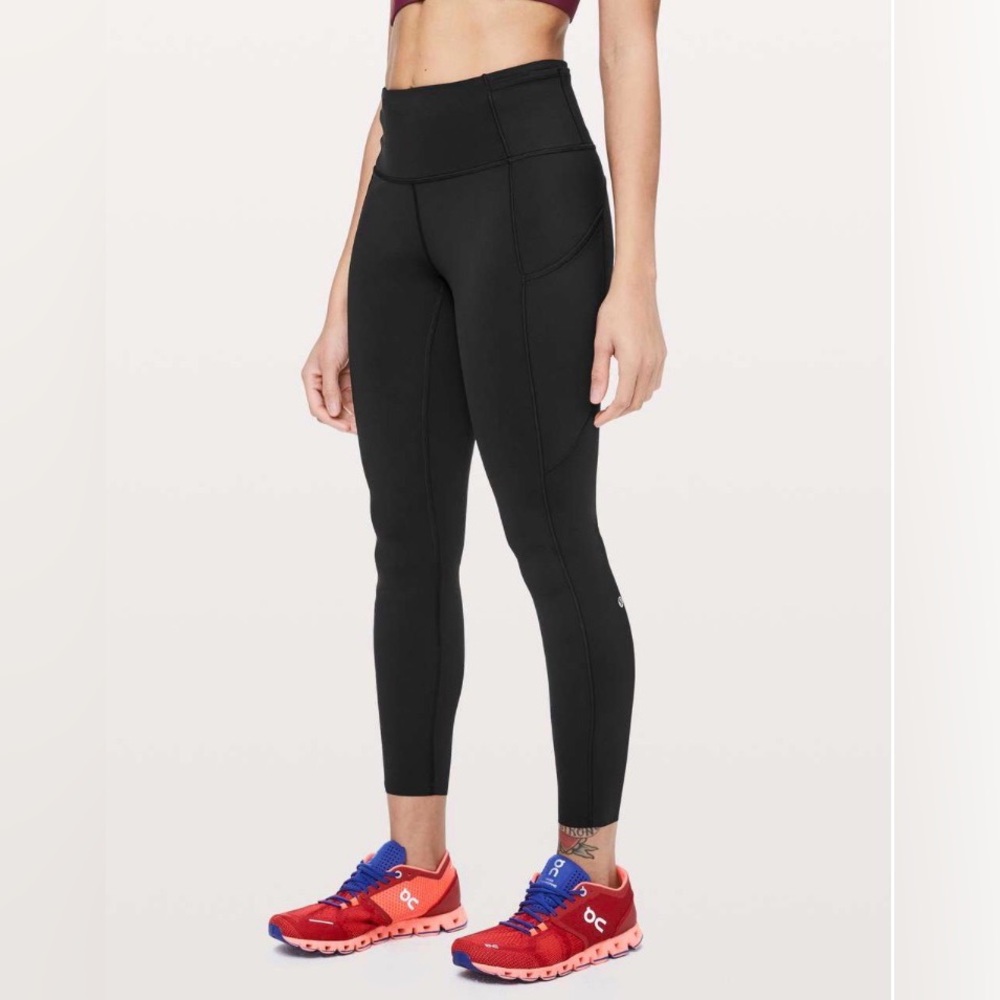 Lululemon Fast & Free 7/8 Tight II Nulux 25" Black Women's Size 2 W5BXQS H